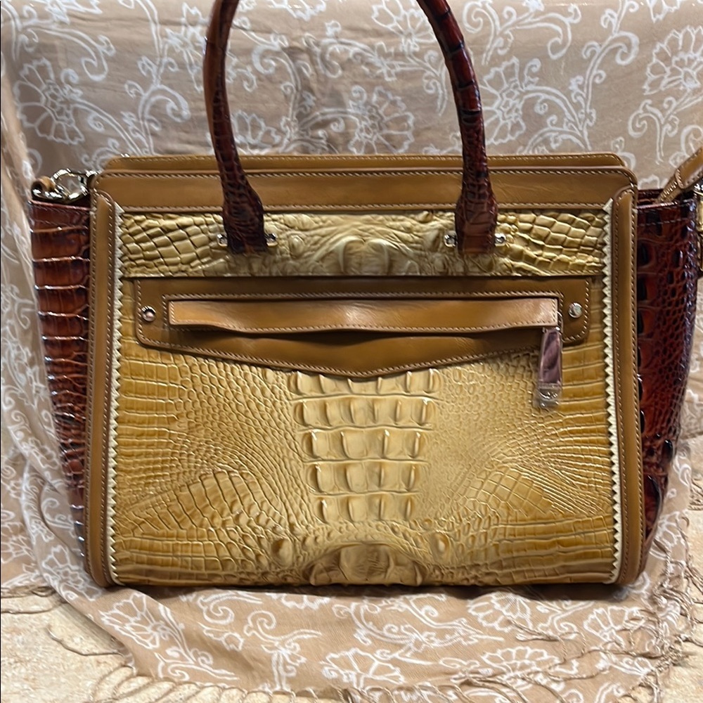 Brahmin Harper Tote Bag in Gold and Brown